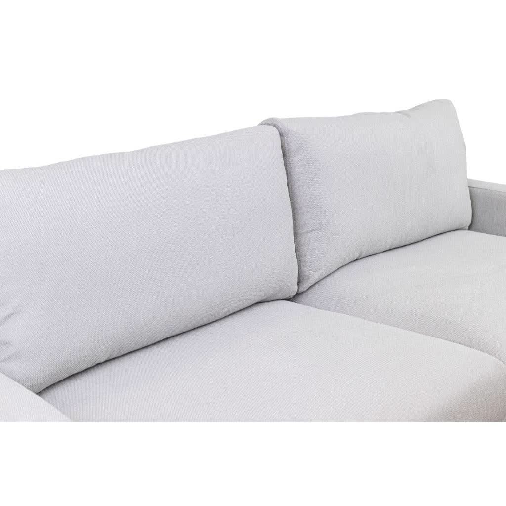 Albergo Fabric 3-Seater Sofa Lounge in Light Grey - Chocolate Wood