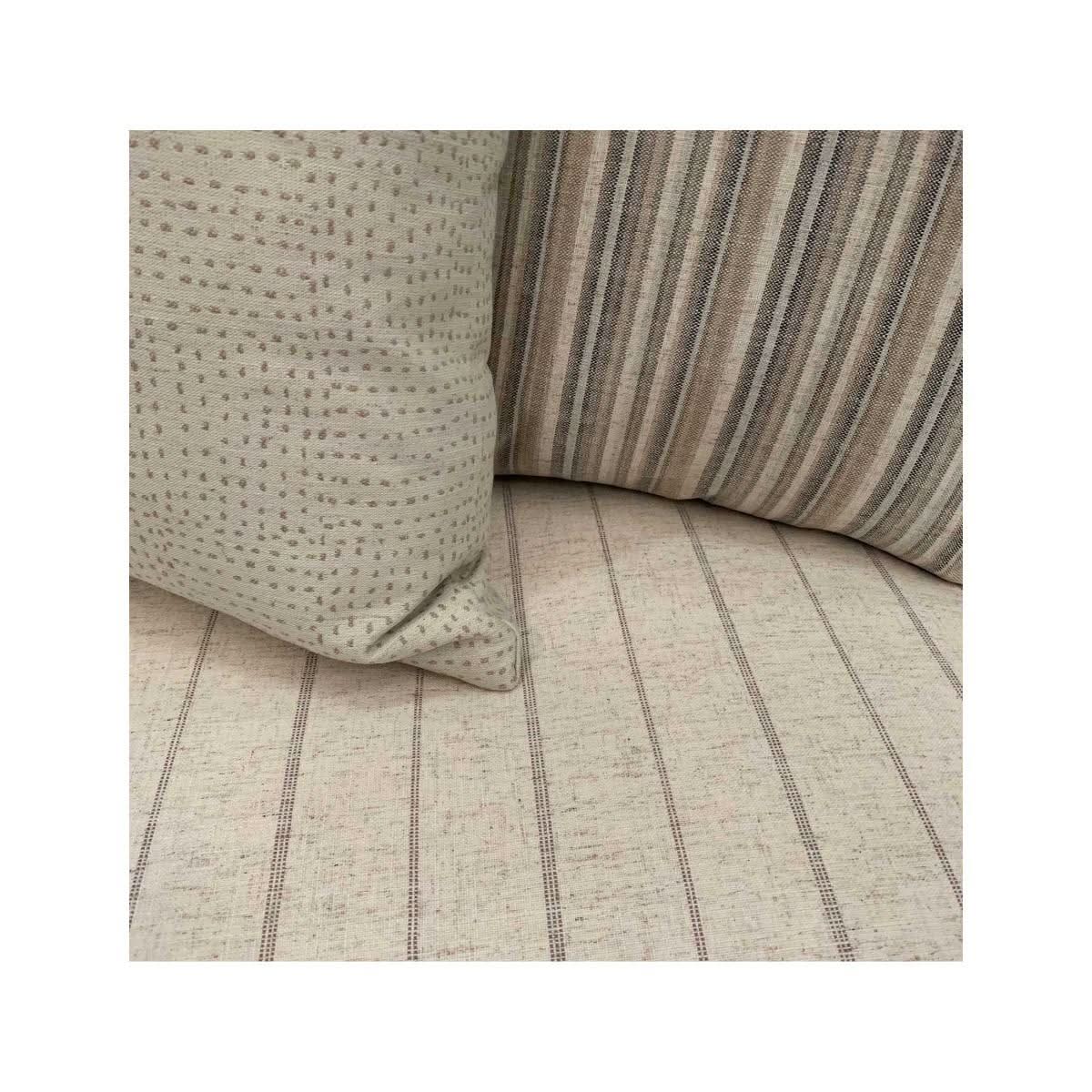 ALBERTO 1.5-SEATER XL HAMPTON STYLE ARMCHAIR SOLID PINE & HARDWOOD FRAME IN CALANTINO STRIPE 125CM - MyChocolateWood