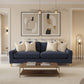 ALBERTO 3-SEATER SOFA SOLID PINE & HARDWOOD FRAME IN NAVY 223CM - MyChocolateWood