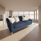 ALBERTO 3-SEATER SOFA SOLID PINE & HARDWOOD FRAME IN NAVY 223CM - MyChocolateWood
