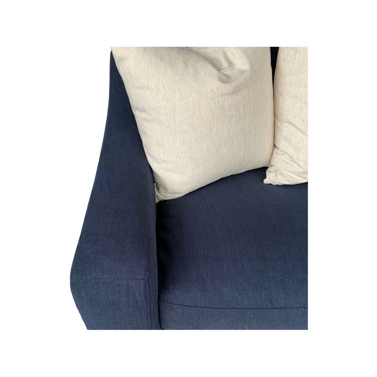 ALBERTO 3-SEATER SOFA SOLID PINE & HARDWOOD FRAME IN NAVY 223CM - MyChocolateWood