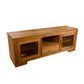 ALDO SOLID BLACKWOOD TV UNIT WITH 1 DRAWER & 2 GLASS DOORS - MyChocolateWood
