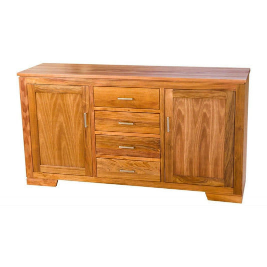 Aldo Tasmanian Blackwood Timber buffet sideboard with 2 doors and 4 drawers, measuring 160cm, showcasing polished wood finish.