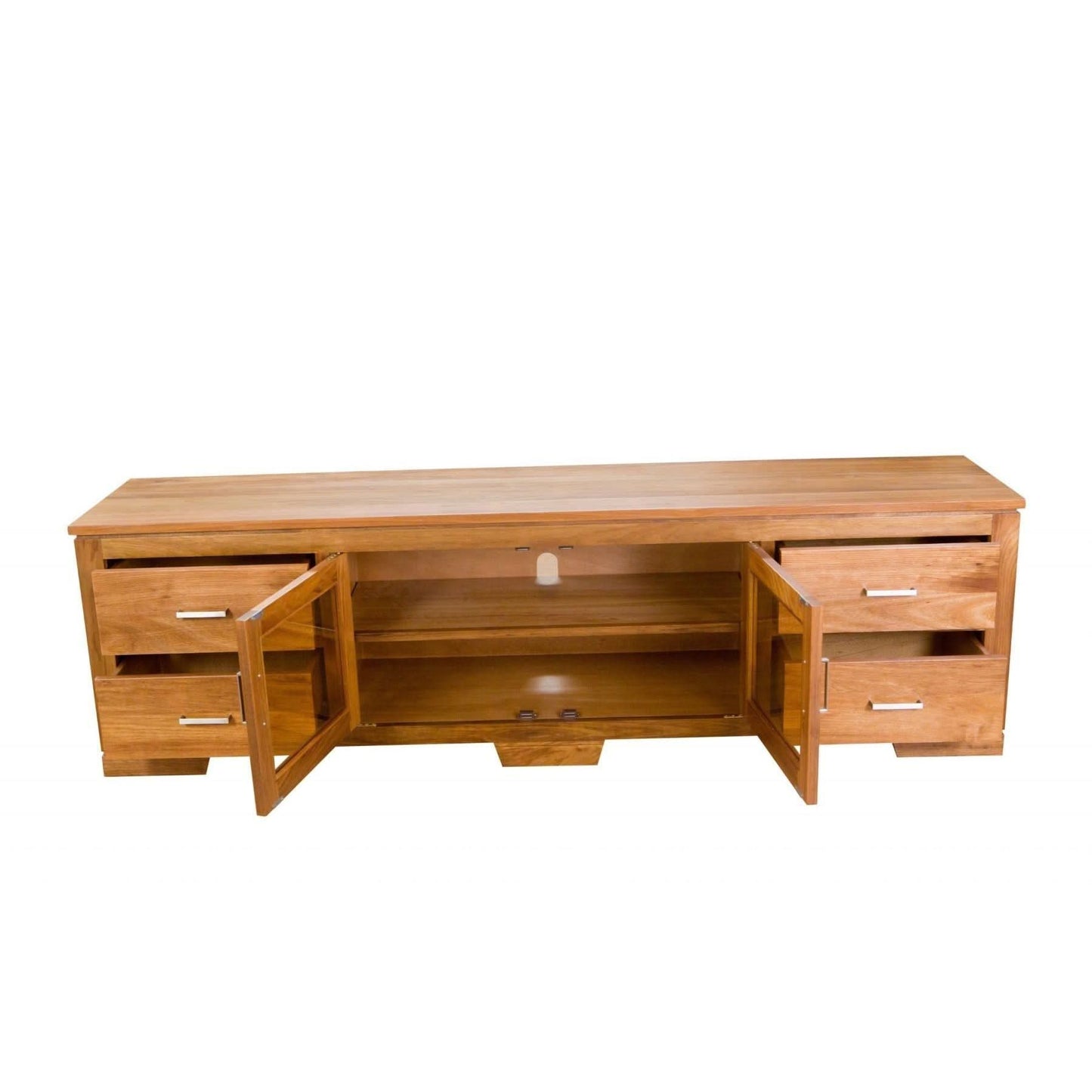 ALDO TASMANIAN BLACKWOOD TV/ENTERTAINMENT UNIT WITH 4 DRAWERS & 2 GLASS DOORS - MyChocolateWood