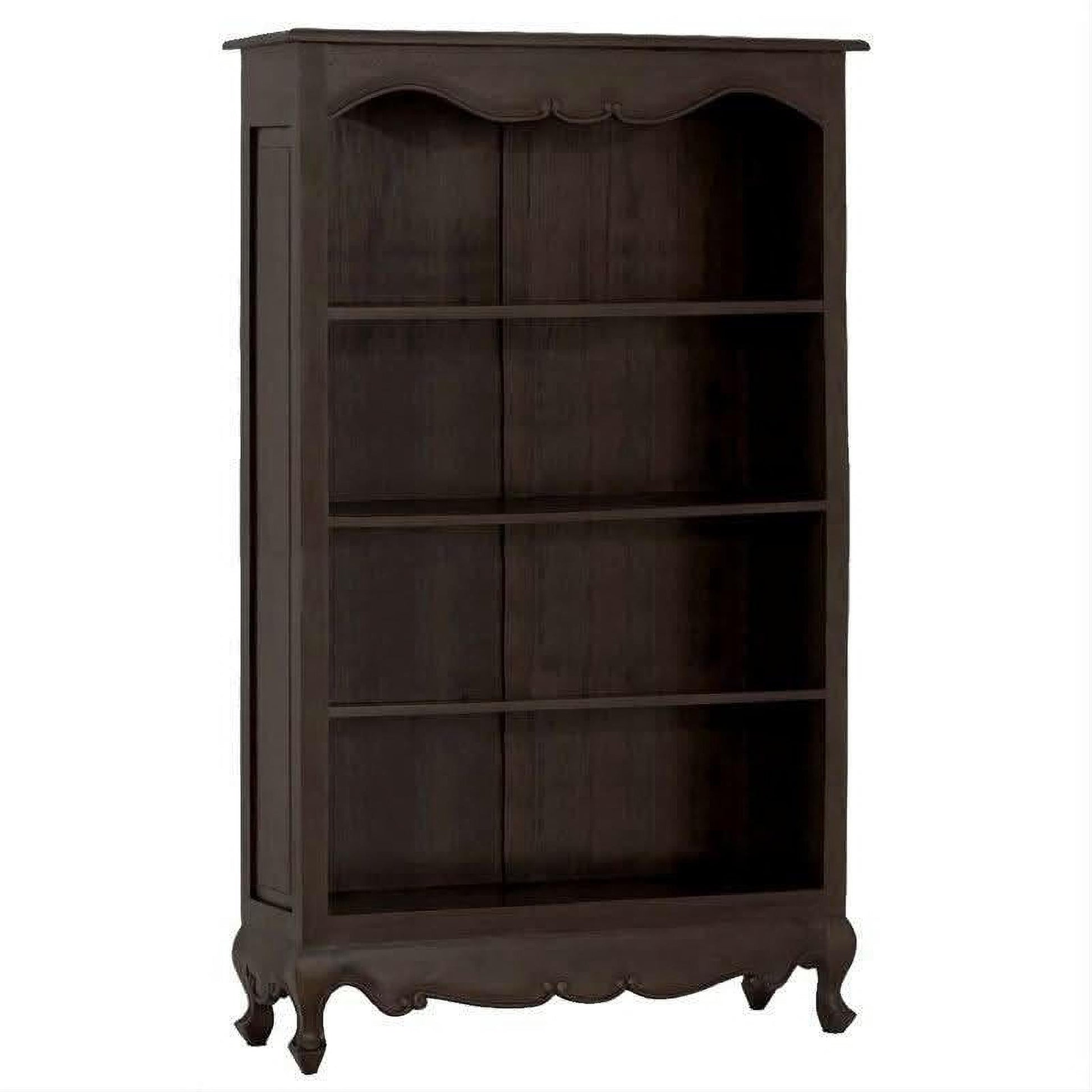 Alexei Queen Ann Style Solid Mahogany Bookcase in Chocolate - Chocolate Wood