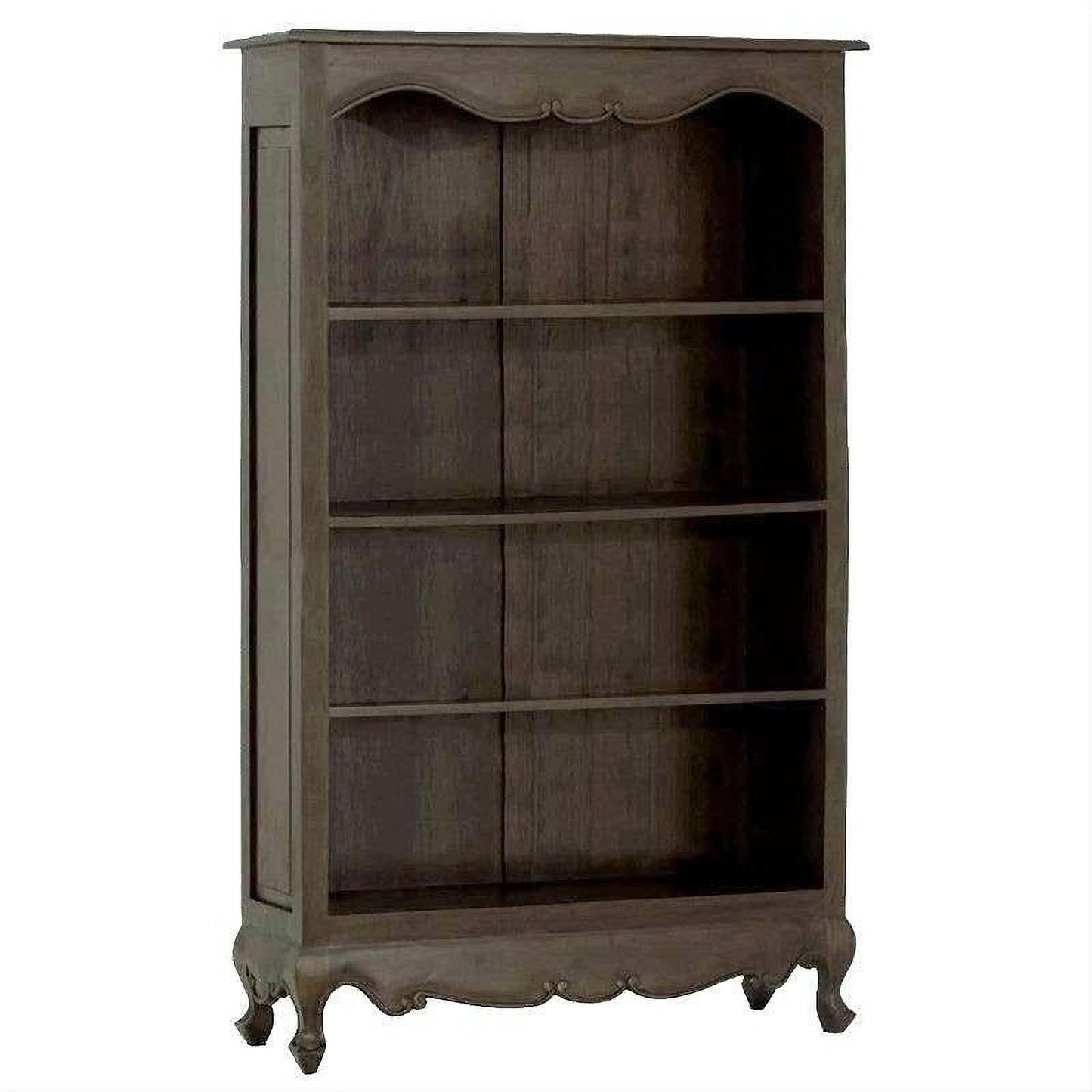 Alexei Queen Ann Style Solid Mahogany Bookcase in Chocolate - Chocolate Wood