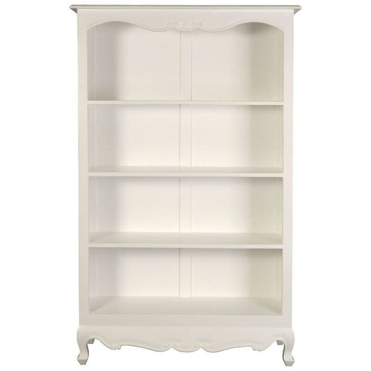 ALEXEI QUEEN ANN STYLE SOLID MAHOGANY BOOKCASE IN WHITE - MyChocolateWood