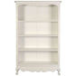 Alexei Queen Ann Style Solid Mahogany Bookcase in White - Chocolate Wood