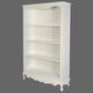 Alexei Queen Ann Style Solid Mahogany Bookcase in White - Chocolate Wood