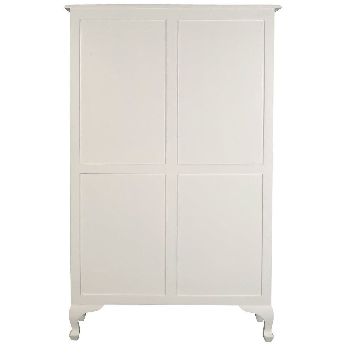Alexei Queen Ann Style Solid Mahogany Bookcase in White - Chocolate Wood