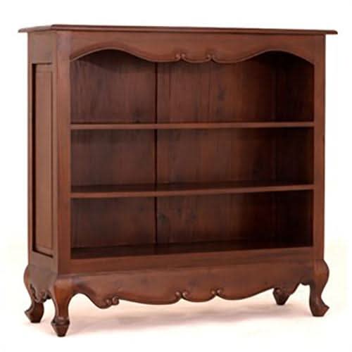 ALEXEI QUEEN ANN STYLE SOLID MAHOGANY LOW BOOKCASE IN MAHOGANY - MyChocolateWood