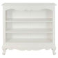 Alexei Queen Ann Style Solid Mahogany Low Bookcase in White - Chocolate Wood