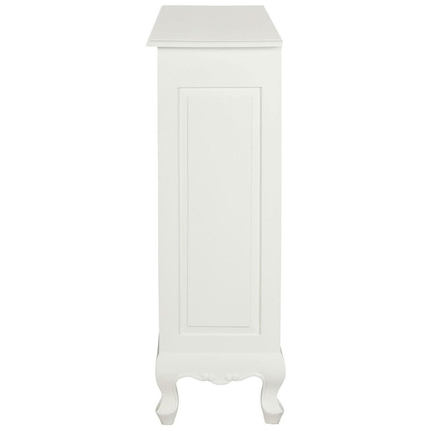 Alexei Queen Ann Style Solid Mahogany Low Bookcase in White - Chocolate Wood