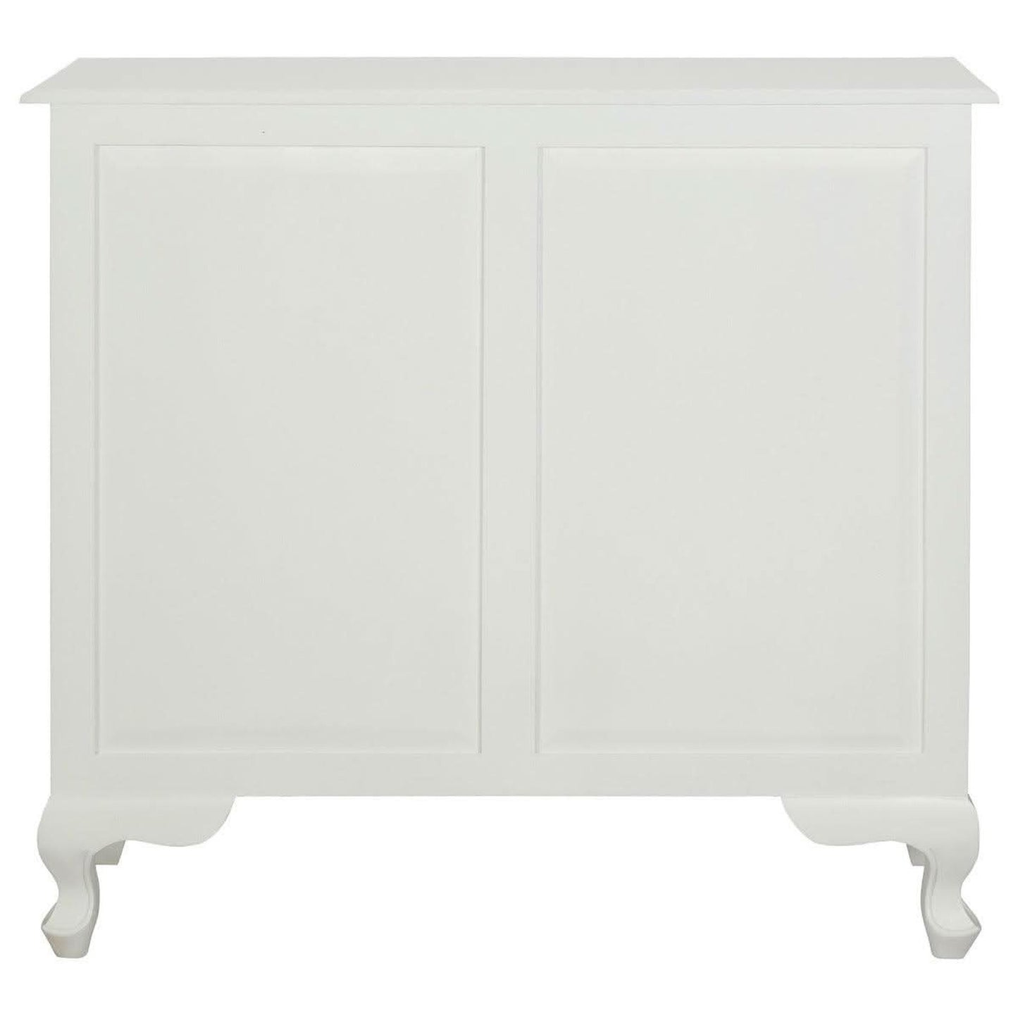 Alexei Queen Ann Style Solid Mahogany Low Bookcase in White - Chocolate Wood