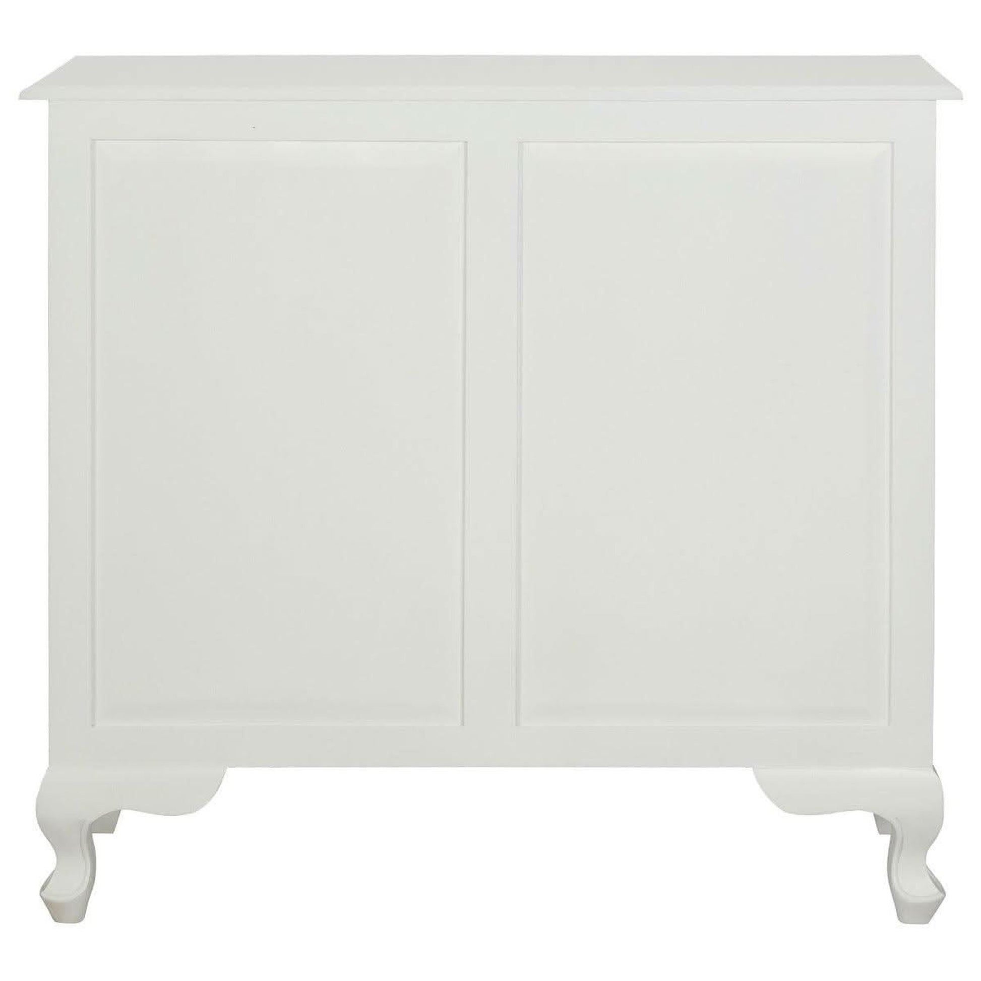 Alexei Queen Ann Style Solid Mahogany Low Bookcase in White - Chocolate Wood