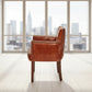 ALEXIA CARVER CHAIR IN ORIGINAL AGED LEATHER WITH BRASS STUD TRIM - MyChocolateWood