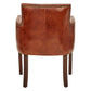 ALEXIA CARVER CHAIR IN ORIGINAL AGED LEATHER WITH BRASS STUD TRIM - MyChocolateWood