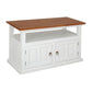 Allenby Solid Mahogany 2-Door TV Unit with Shelf 97cm in White / Caramel - Chocolate Wood