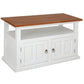 Allenby Solid Mahogany 2-Door TV Unit with Shelf 97cm in White / Caramel - Chocolate Wood