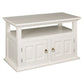 Allenby Solid Mahogany 2-Door TV Unit with Shelf 97cm in White - Chocolate Wood