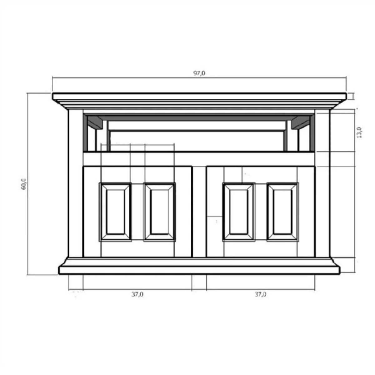 ALLENBY SOLID MAHOGANY TV UNIT 2 DOORS/SHELF - WHITE - MyChocolateWood