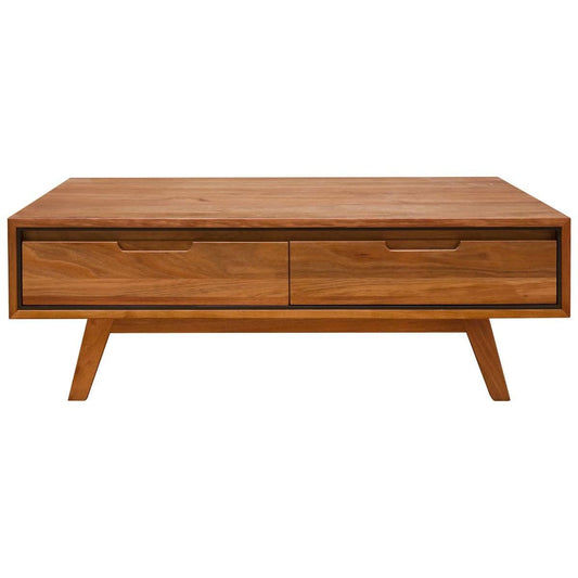 ALMA TASMANIAN BLACKWOOD COFFEE TABLE 2 DRAWERS 120CM - MyChocolateWood