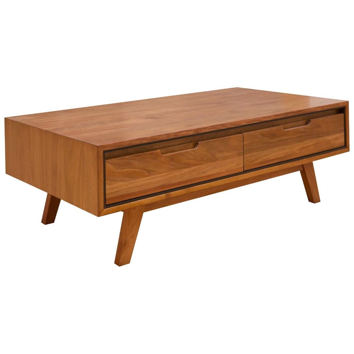 ALMA TASMANIAN BLACKWOOD COFFEE TABLE 2 DRAWERS 120CM