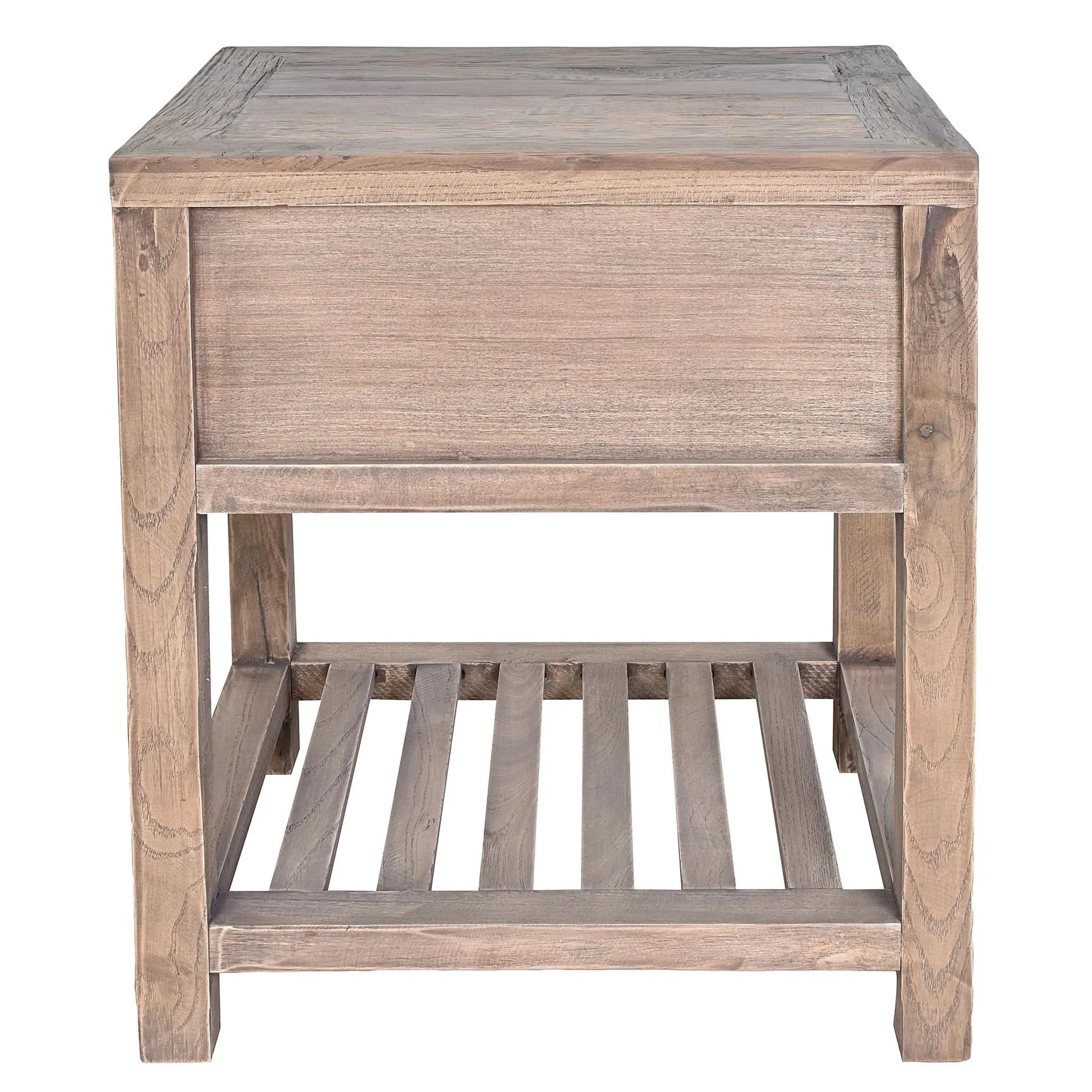ALSTON RECLAIMED OAK SIDE TABLE LAMP TABLE NATURAL - MyChocolateWood
