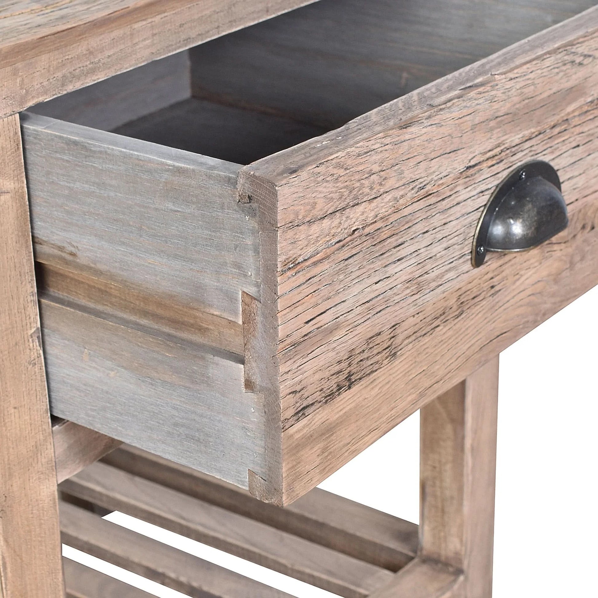 ALSTON RECLAIMED OAK SIDE TABLE LAMP TABLE NATURAL - MyChocolateWood