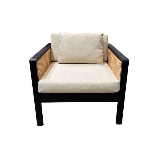 AMANDOKA MINDI WOOD/RATTAN ARMCHAIR IN MINDI BLACK - MyChocolateWood