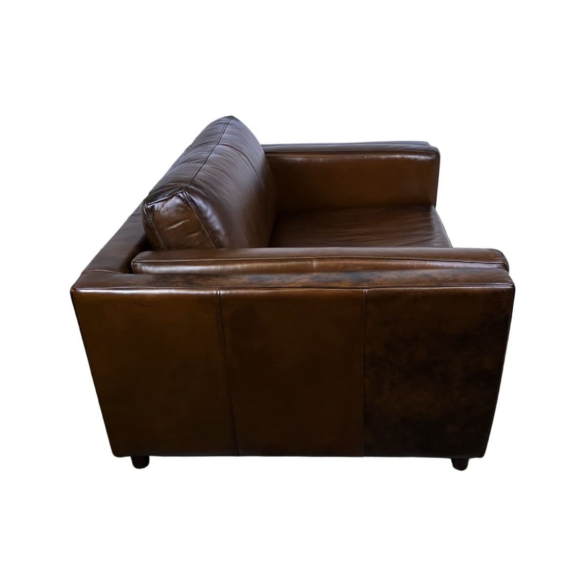 AMBROSE GENUINE TOP GRAIN LEATHER 1.5 SEATER SOFA  LOUNGE CHAIR LATTE COLOUR - MyChocolateWood