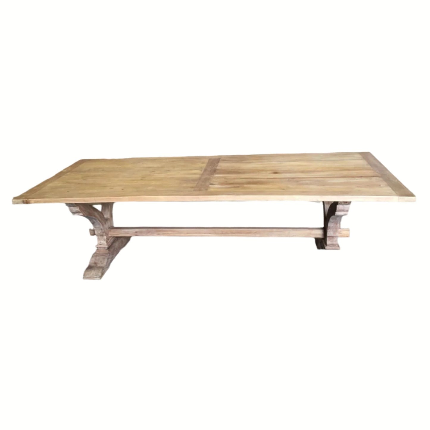 ANAIS FRENCH PROVINCIAL DINING TABLE RECYCLED TIMBER HARDWOOD 240CM RUSTIC - MyChocolateWood