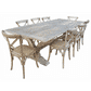 ANAIS FRENCH PROVINCIAL DINING TABLE RECYCLED TIMBER HARDWOOD 240CM RUSTIC - MyChocolateWood