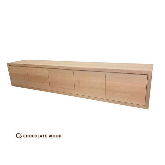 ANGEL SOLID WALL MOUNTED TASSIE OAK TV/ENTERTAINMENT UNIT WITH 5 DROP DOWN DOORS