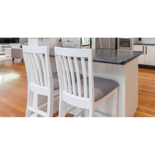 ANIKA SOLID ACACIA WOOD BAR STOOL IN VIVID WHITE