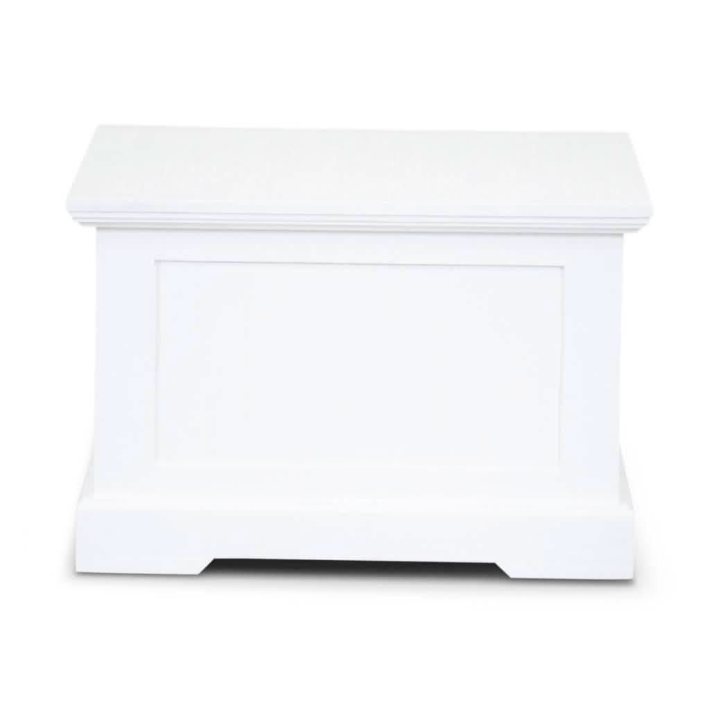 ANIKA SOLID ACACIA WOOD COFFEE TABLE WITH 1 DRAWER & A SHELF IN VIVID WHITE - MyChocolateWood