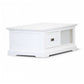 ANIKA SOLID ACACIA WOOD COFFEE TABLE WITH 1 DRAWER & A SHELF IN VIVID WHITE - MyChocolateWood