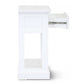 ANIKA SOLID ACACIA WOOD CONSOLE TABLE/HALL TABLE WITH 2 DRAWERS & A SHELF IN VIVID WHITE - MyChocolateWood