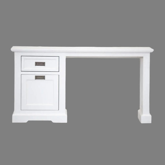 ANIKA SOLID ACACIA WOOD DESK IN VIVID WHITE - MyChocolateWood
