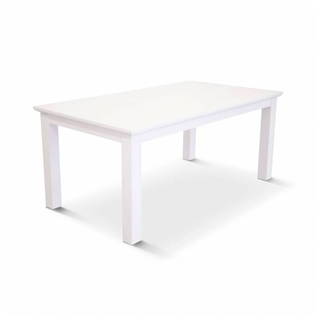 Anika Solid Acacia Wood Dining Table in Vivid White, 220cm - Chocolate Wood