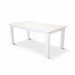 Anika Solid Acacia Wood Dining Table in Vivid White, 220cm - Chocolate Wood