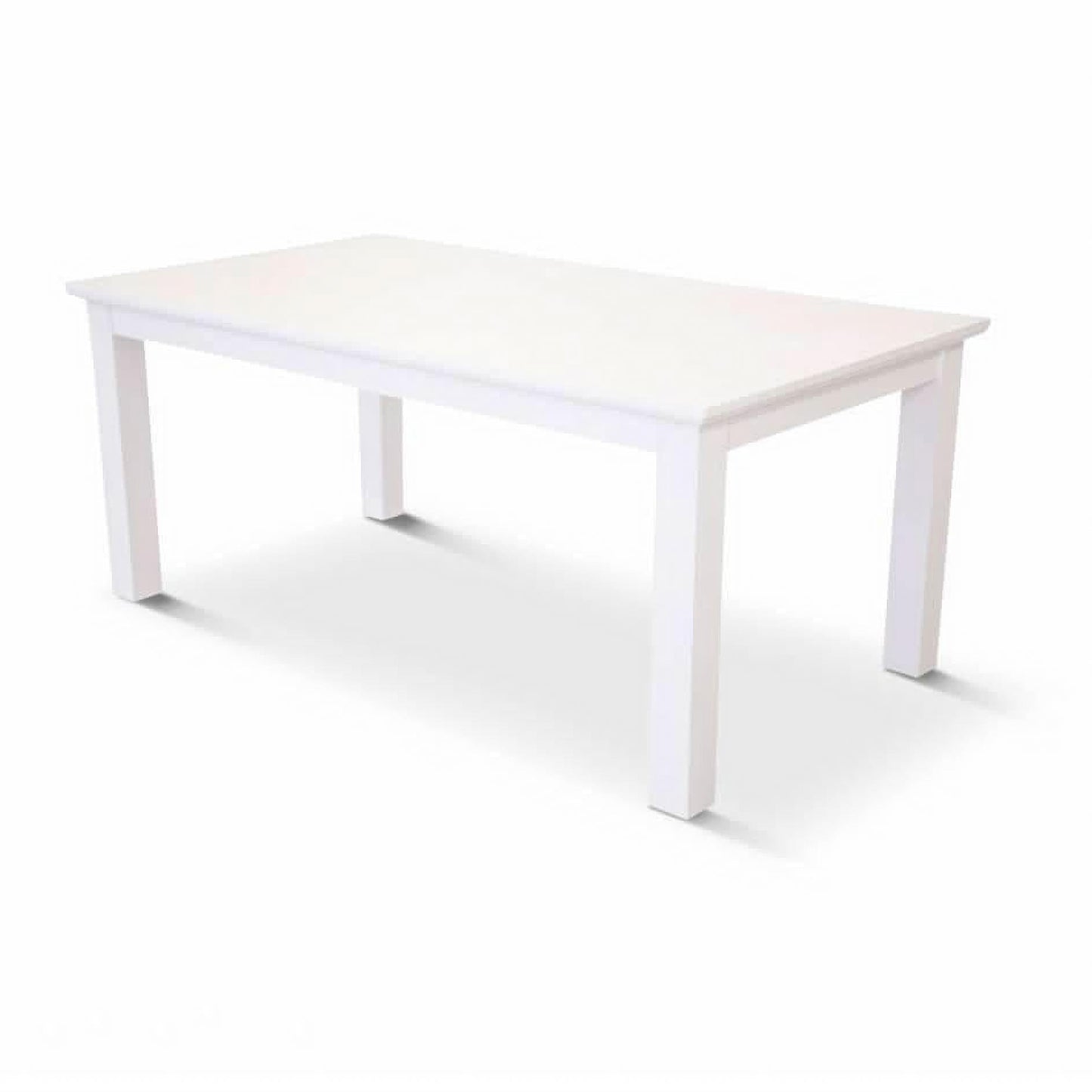 Anika Solid Acacia Wood Dining Table in Vivid White, 220cm - Chocolate Wood