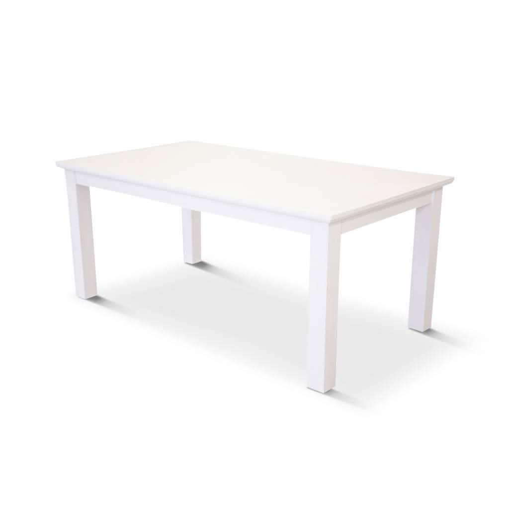 Anika Solid Acacia Wood Dining Table in Vivid White, 220cm - Chocolate Wood