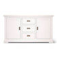 ANIKA SOLID ACACIA WOOD SIDEBOARD BUFFET 2-DOORS 3 DRAWERS IN VIVID WHITE - MyChocolateWood