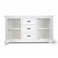 ANIKA SOLID ACACIA WOOD SIDEBOARD BUFFET 2-DOORS 3 DRAWERS IN VIVID WHITE - MyChocolateWood