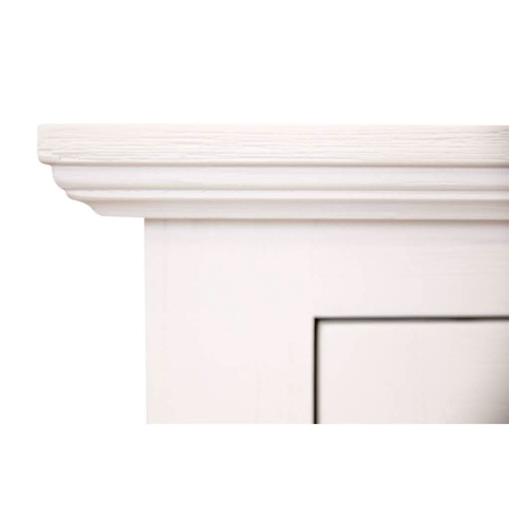 ANIKA SOLID ACACIA WOOD TV UNIT 2-DOORS 2 DRAWERS & 2 SHELVES IN VIVID WHITE - MyChocolateWood