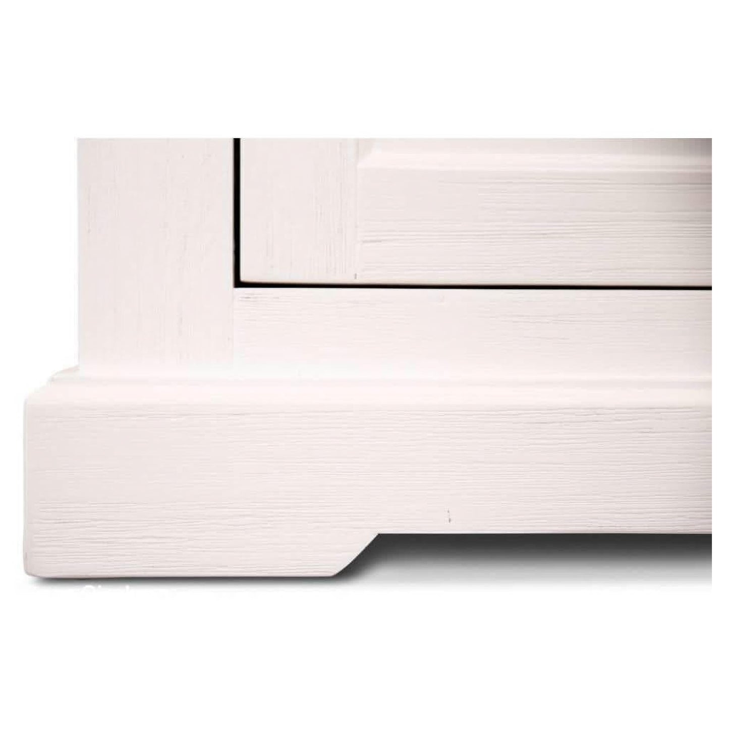 ANIKA SOLID ACACIA WOOD TV UNIT 2-DOORS 2 DRAWERS & 2 SHELVES IN VIVID WHITE