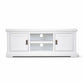ANIKA SOLID ACACIA WOOD TV UNIT 2-DOORS & 2 SHELVES IN VIVID WHITE 160CM - MyChocolateWood