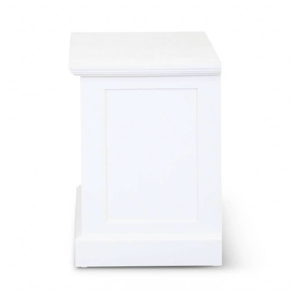 ANIKA SOLID ACACIA WOOD TV UNIT 2-DOORS & 2 SHELVES IN VIVID WHITE 160CM - MyChocolateWood