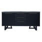Anthea 2-tone concrete and acacia buffet sideboard with 3 drawers, 2 doors, grey top, and black legs by MyChocolateWood.